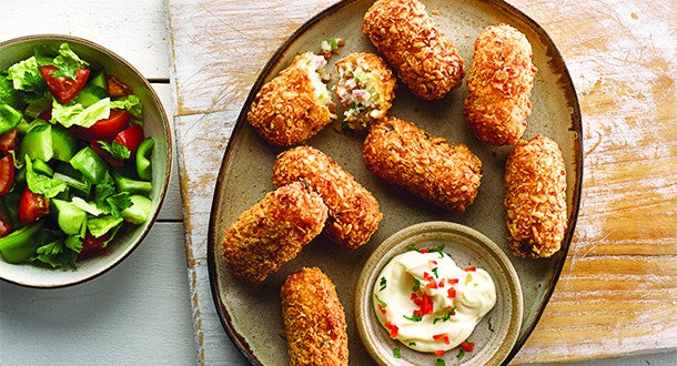 Ham and Cheese Potato Croquettes